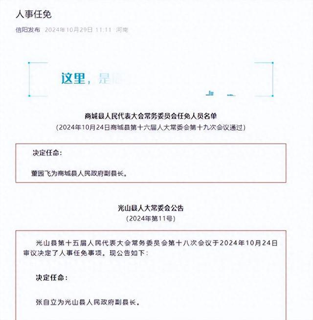 光山最新人事任免動態(tài)